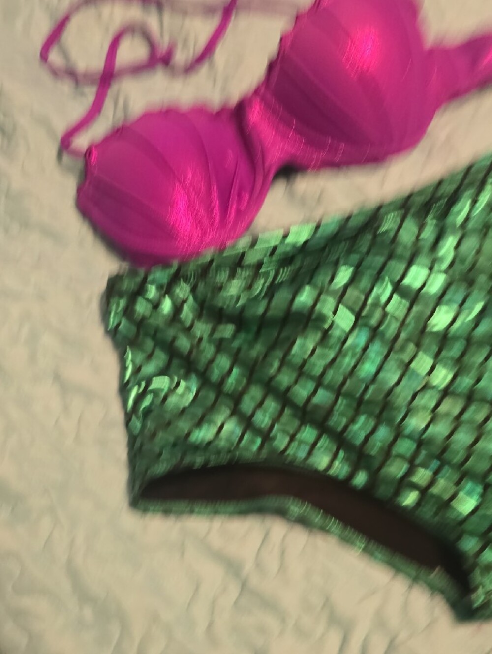 Disney Ariel Bikini: Purple Shells And Green Scale High Waist Bottoms - Picture 8 of 15